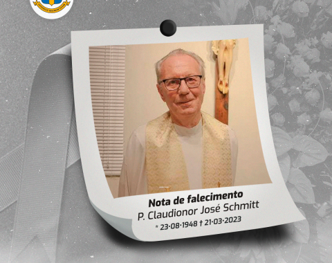 Padre Claudionor José Schimitt scj faleceu na manhã do dia 21 de março, no Hospital São José, em Jaraguá do Sul. 